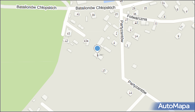 Radzymin, Partyzantów, 8, mapa Radzymin