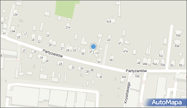 Radzyń Podlaski, Partyzantów, 39, mapa Radzyń Podlaski