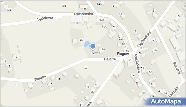 Rogów, Palarni, 1e, mapa Rogów
