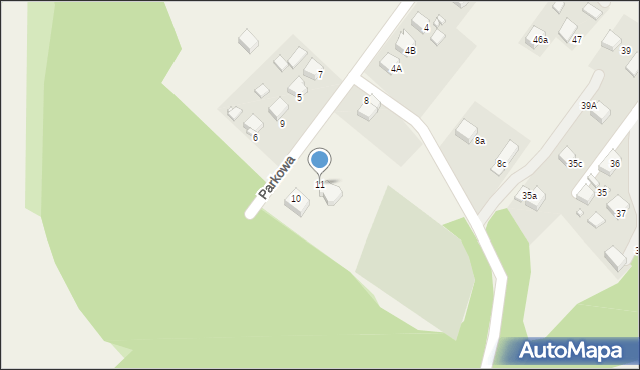 Rogów, Parkowa, 11, mapa Rogów