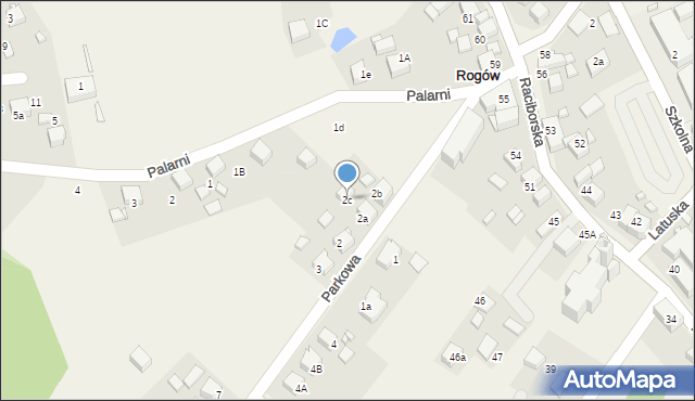 Rogów, Parkowa, 2c, mapa Rogów