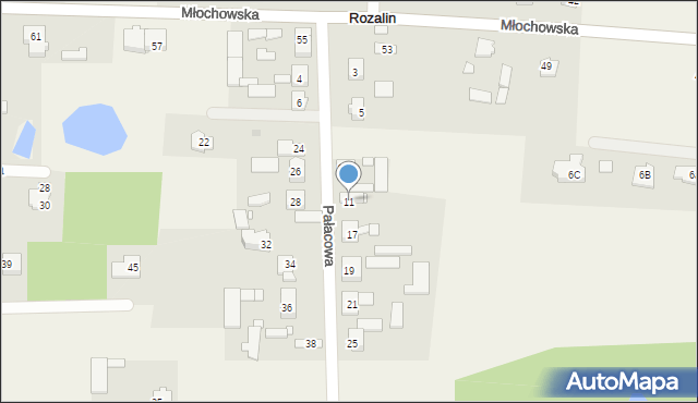 Rozalin, Pałacowa, 11, mapa Rozalin