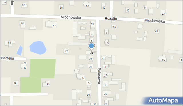 Rozalin, Pałacowa, 24, mapa Rozalin