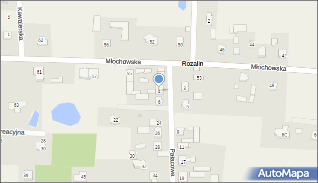 Rozalin, Pałacowa, 4, mapa Rozalin