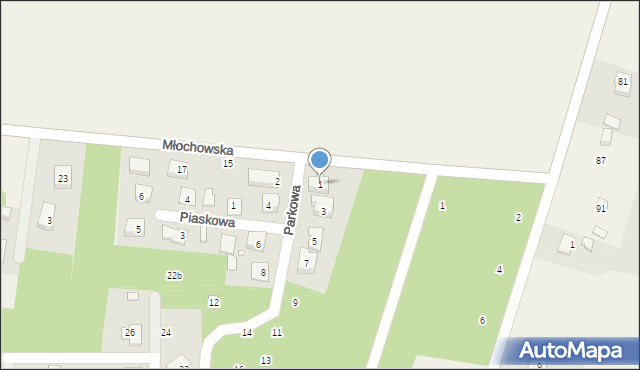 Rozalin, Parkowa, 1, mapa Rozalin
