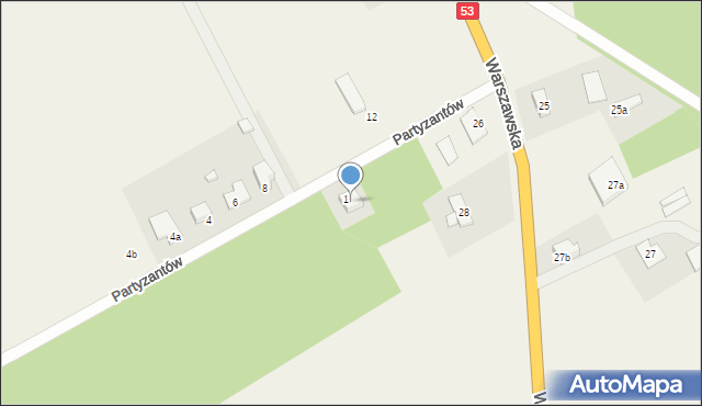 Rozogi, Partyzantów, 28, mapa Rozogi