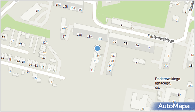Ruda Śląska, Paderewskiego Ignacego Jana, 11C, mapa Rudy Śląskiej