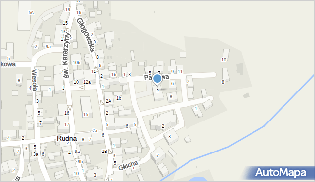 Rudna, Parkowa, 2, mapa Rudna