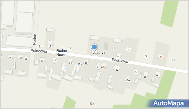 Rudno, Pałacowa, 21, mapa Rudno