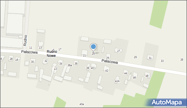 Rudno, Pałacowa, 23, mapa Rudno