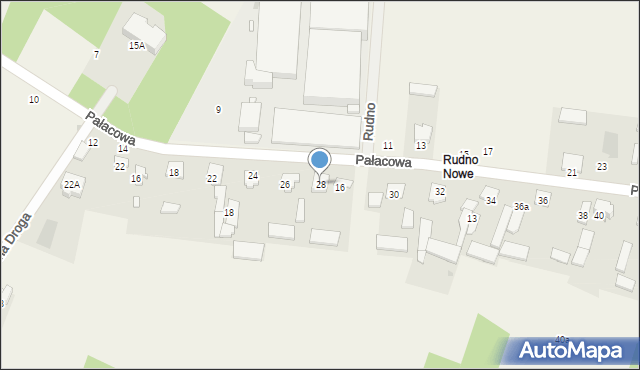 Rudno, Pałacowa, 28, mapa Rudno