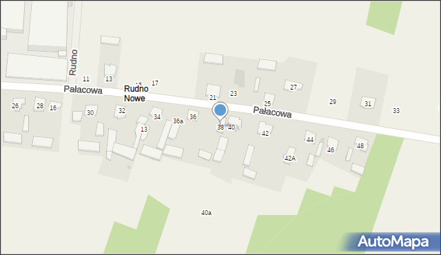 Rudno, Pałacowa, 38, mapa Rudno