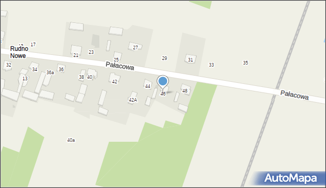 Rudno, Pałacowa, 46, mapa Rudno