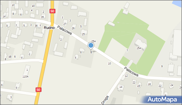 Rudno, Pałacowa, 8, mapa Rudno