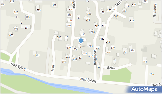 Rybarzowice, Pawia, 395, mapa Rybarzowice