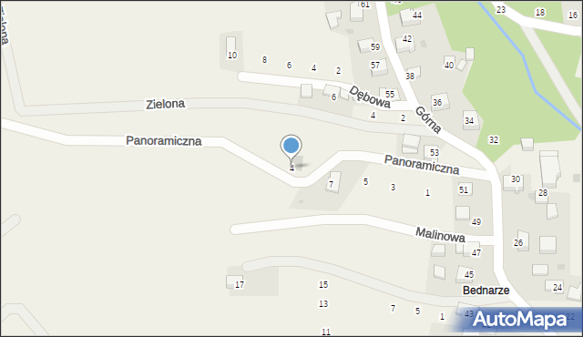 Rybna, Panoramiczna, 4, mapa Rybna