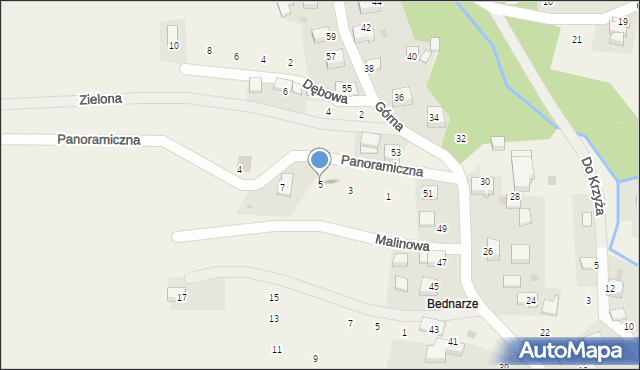 Rybna, Panoramiczna, 5, mapa Rybna