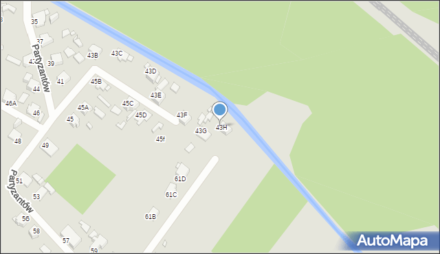 Rybnik, Partyzantów, 43H, mapa Rybnika