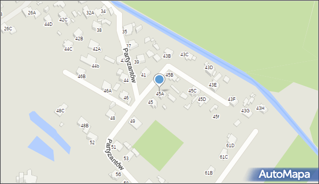 Rybnik, Partyzantów, 45A, mapa Rybnika