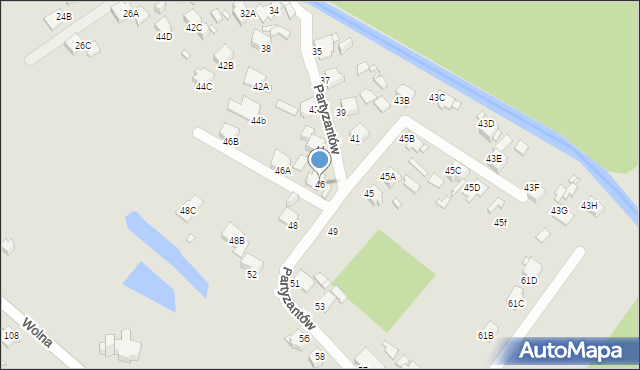 Rybnik, Partyzantów, 46, mapa Rybnika