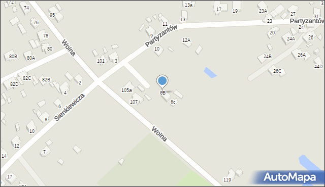 Rybnik, Partyzantów, 6B, mapa Rybnika