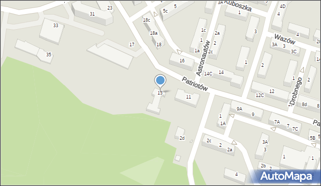 Rybnik, Patriotów, 13, mapa Rybnika