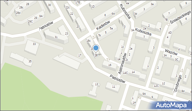 Rybnik, Patriotów, 18, mapa Rybnika