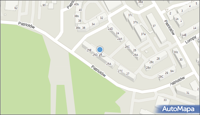 Rybnik, Patriotów, 25C, mapa Rybnika