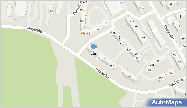 Rybnik, Patriotów, 25E, mapa Rybnika