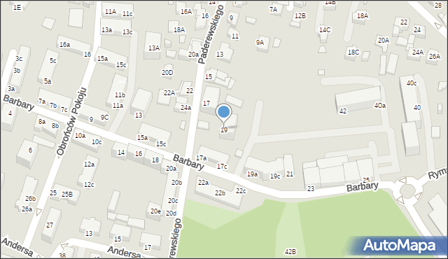 Rybnik, Paderewskiego Ignacego Jana, 19, mapa Rybnika