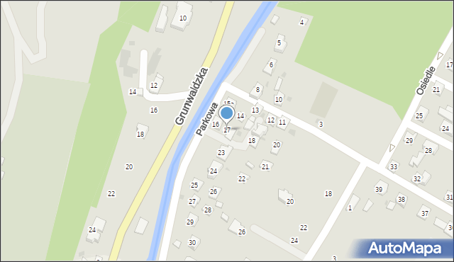 Rymanów, Parkowa, 17, mapa Rymanów