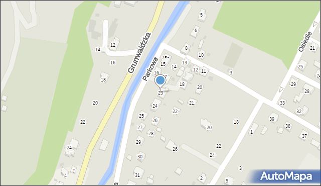 Rymanów, Parkowa, 23, mapa Rymanów