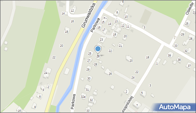 Rymanów, Parkowa, 26, mapa Rymanów