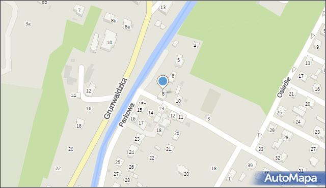 Rymanów, Parkowa, 8, mapa Rymanów