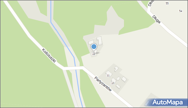 Rytwiany, Partyzantów, 12, mapa Rytwiany