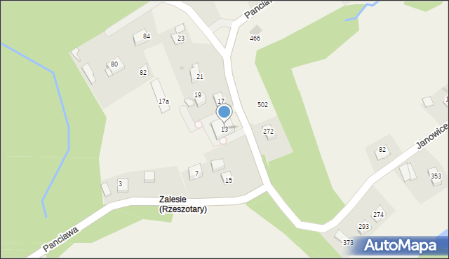 Rzeszotary, Panciawa, 13, mapa Rzeszotary