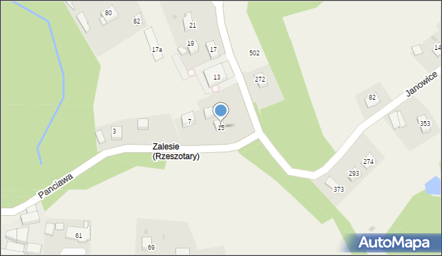 Rzeszotary, Panciawa, 15, mapa Rzeszotary