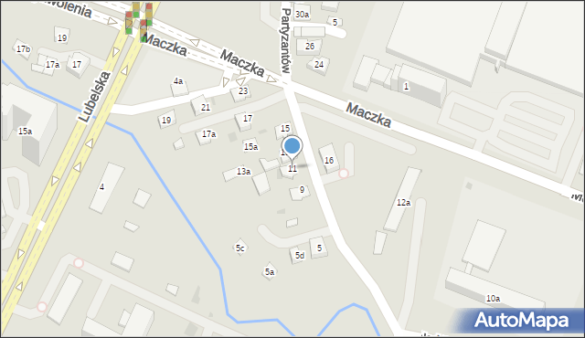 Rzeszów, Partyzantów, 11, mapa Rzeszów