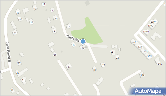 Rzeszów, Papieska, 14, mapa Rzeszów