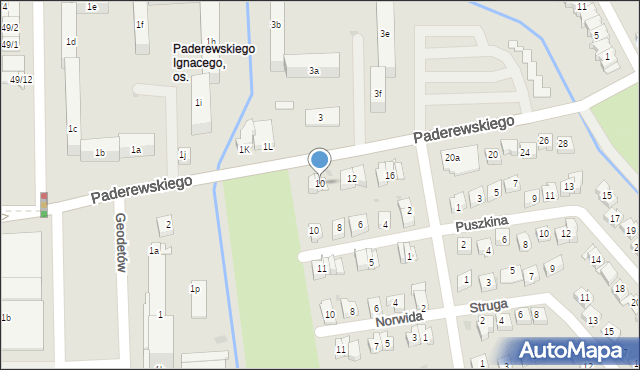 Rzeszów, Paderewskiego Ignacego Jana, 10, mapa Rzeszów