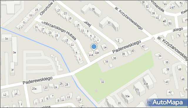 Rzeszów, Paderewskiego Ignacego Jana, 11b, mapa Rzeszów