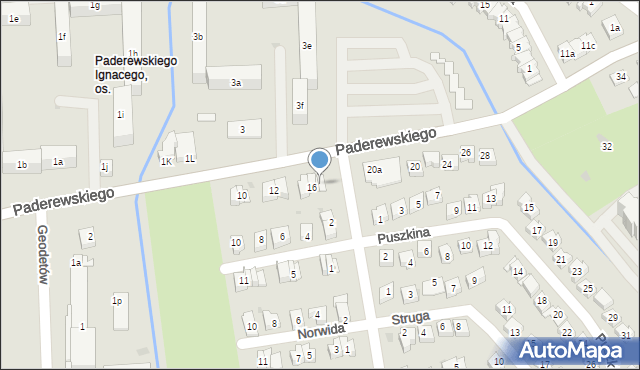 Rzeszów, Paderewskiego Ignacego Jana, 18, mapa Rzeszów