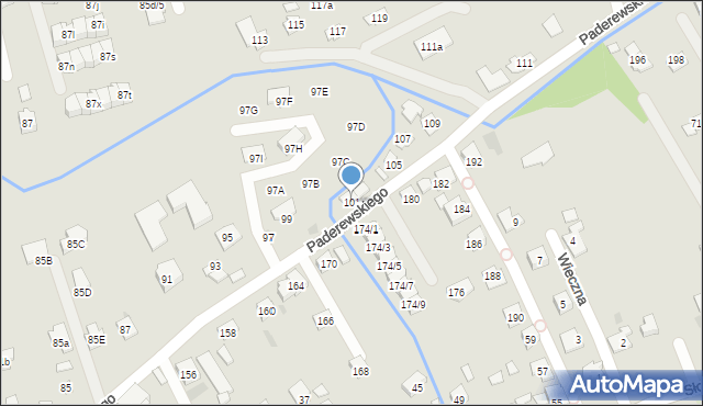 Rzeszów, Paderewskiego Ignacego Jana, 101, mapa Rzeszów