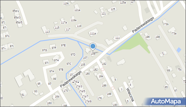 Rzeszów, Paderewskiego Ignacego Jana, 109, mapa Rzeszów