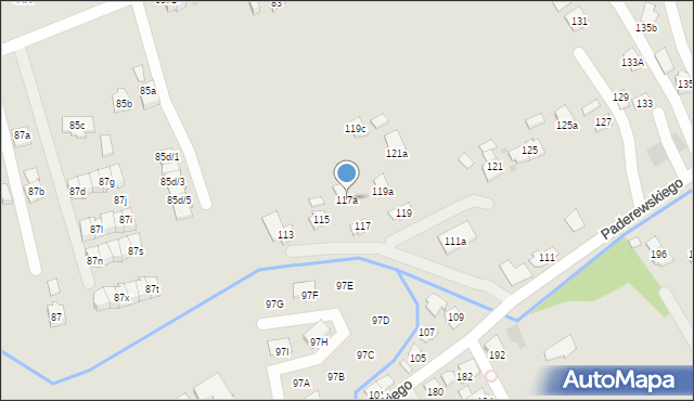 Rzeszów, Paderewskiego Ignacego Jana, 117a, mapa Rzeszów