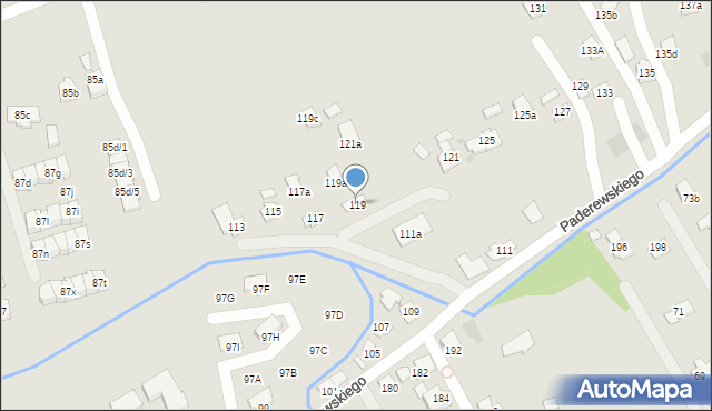 Rzeszów, Paderewskiego Ignacego Jana, 119, mapa Rzeszów