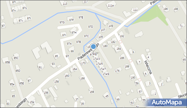 Rzeszów, Paderewskiego Ignacego Jana, 174/1, mapa Rzeszów