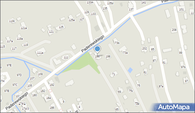 Rzeszów, Paderewskiego Ignacego Jana, 196, mapa Rzeszów