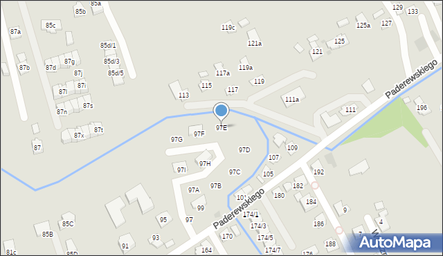 Rzeszów, Paderewskiego Ignacego Jana, 97E, mapa Rzeszów