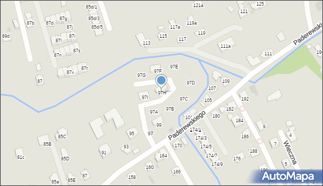 Rzeszów, Paderewskiego Ignacego Jana, 97H, mapa Rzeszów